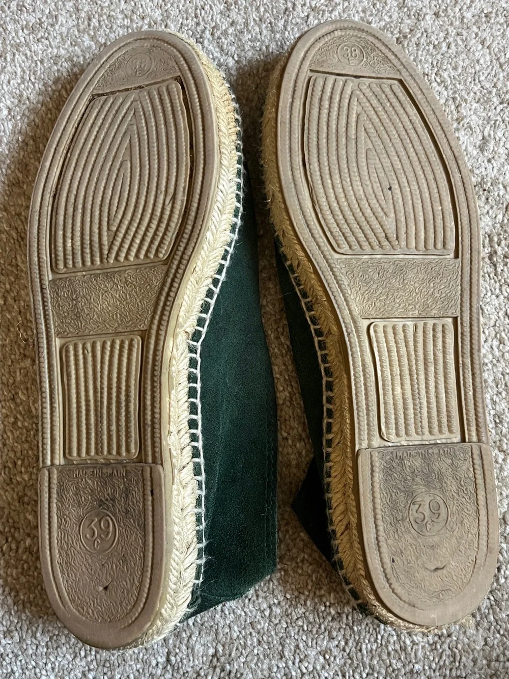 Manebi Green Suede Espadrilles Size 39
